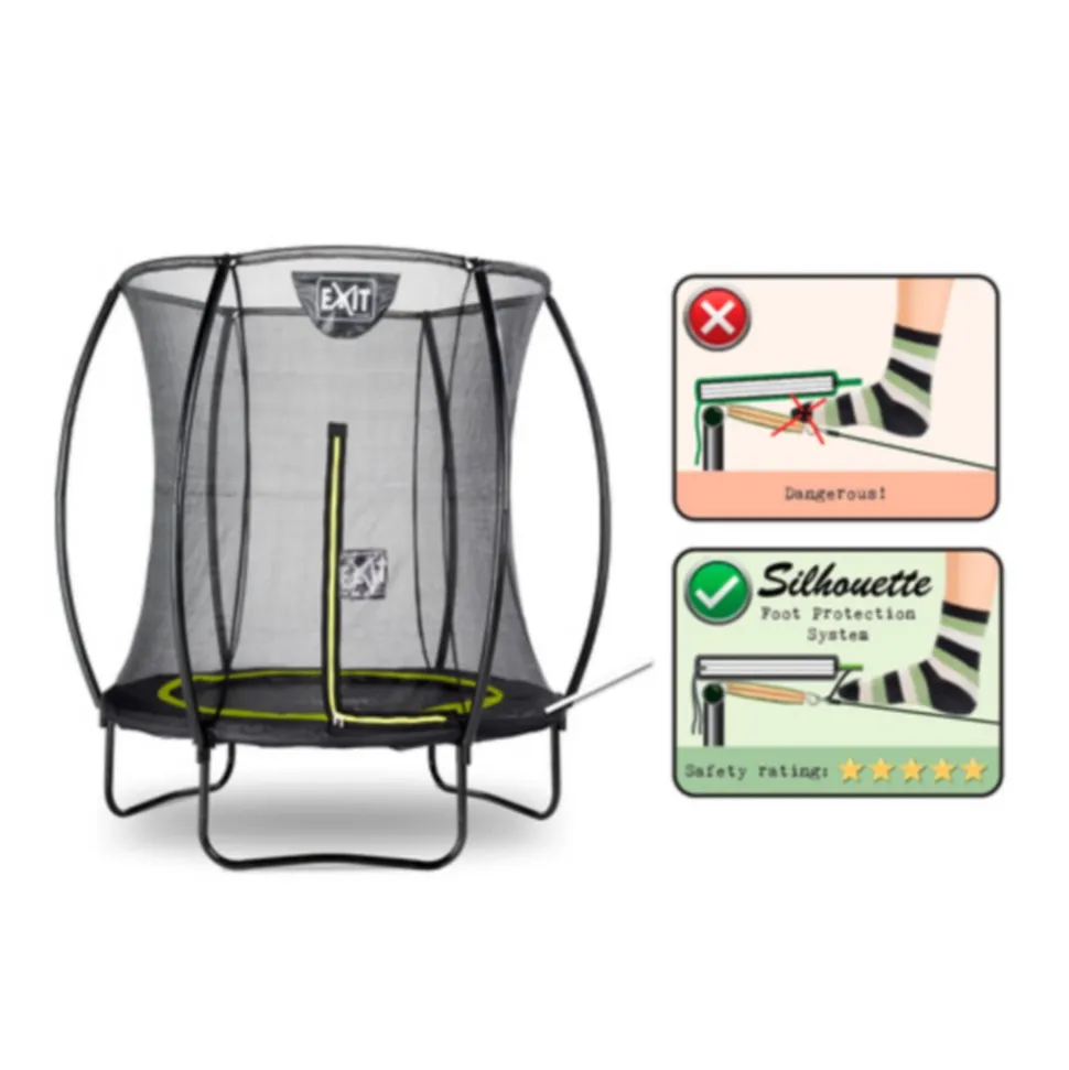 EXIT Silhouette Trampolin + Sicherheitsnetz 183 (6ft)Schwarz