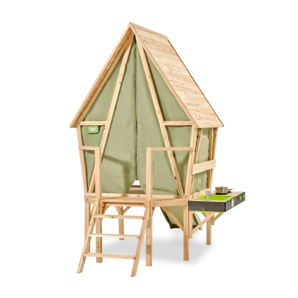 EXIT Yuki 350 Holzspielhaus mit Rutsche, Balkon und Küche