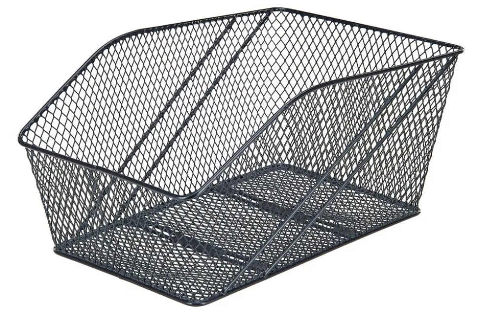 Fahrradkorb XXL, für Gepäckträger, engmaschig Wadengitter, feste Montage, inkl.Befestigungsmaterial, schwarz