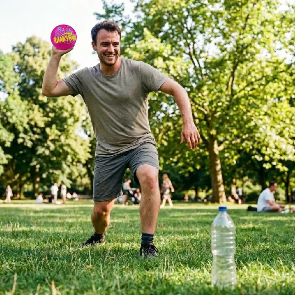 Flunkyball Ball 15cm pink gelb Outdoor Spielball Freizeit Spiel Zubehör Festival