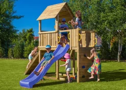 FUNGOO Spielturm CAROL3 Klettergerüst mit Schaukel u. Rutsche in versch. Farben