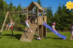 FUNGOO Spielturm CAROL3 Klettergerüst mit Schaukel u. Rutsche in versch. Farben