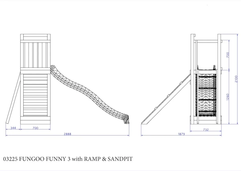 FUNGOO Spielturm FUNNY3 mit Sandkasten Rutsche und versch. Ausführungen