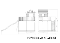 FUNGOO Spielturm Klettergerüst My_SPACE_XL in versch. Ausführungen Spielplatz Holzschaukel