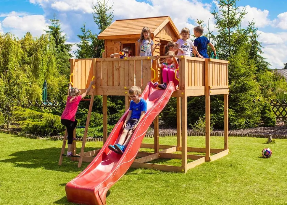 FUNGOO Spielturm Klettergerüst My_SPACE_XL in versch. Ausführungen Spielplatz Holzschaukel