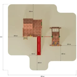 FUNGOO Spielturm Klettergerüst My_SPACE_XL in versch. Ausführungen Spielplatz Holzschaukel