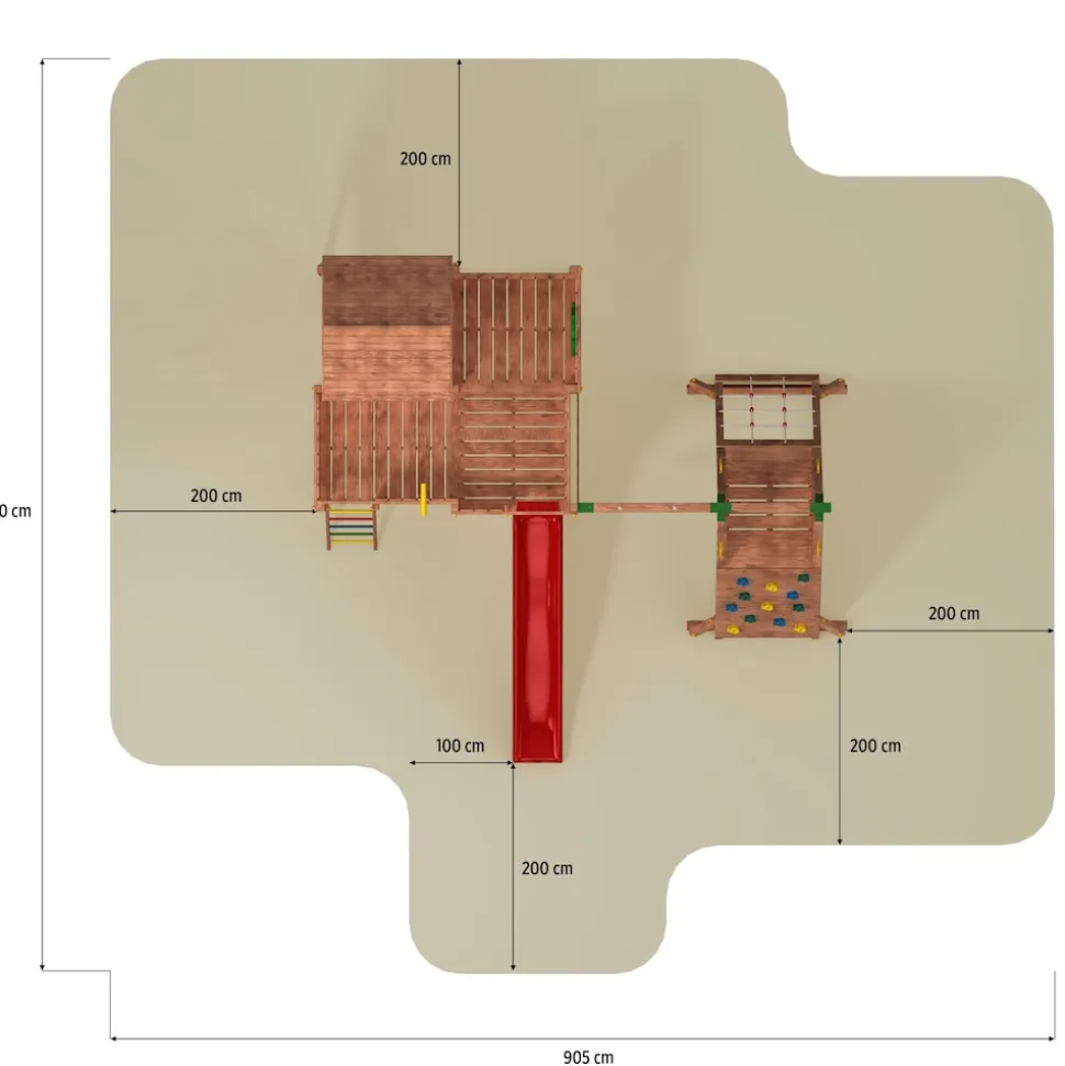 FUNGOO Spielturm Klettergerüst My_SPACE_XL in versch. Ausführungen Spielplatz Holzschaukel