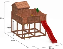 FUNGOO Spielturm Klettergerüst My_SPACE_XL in versch. Ausführungen Spielplatz Holzschaukel