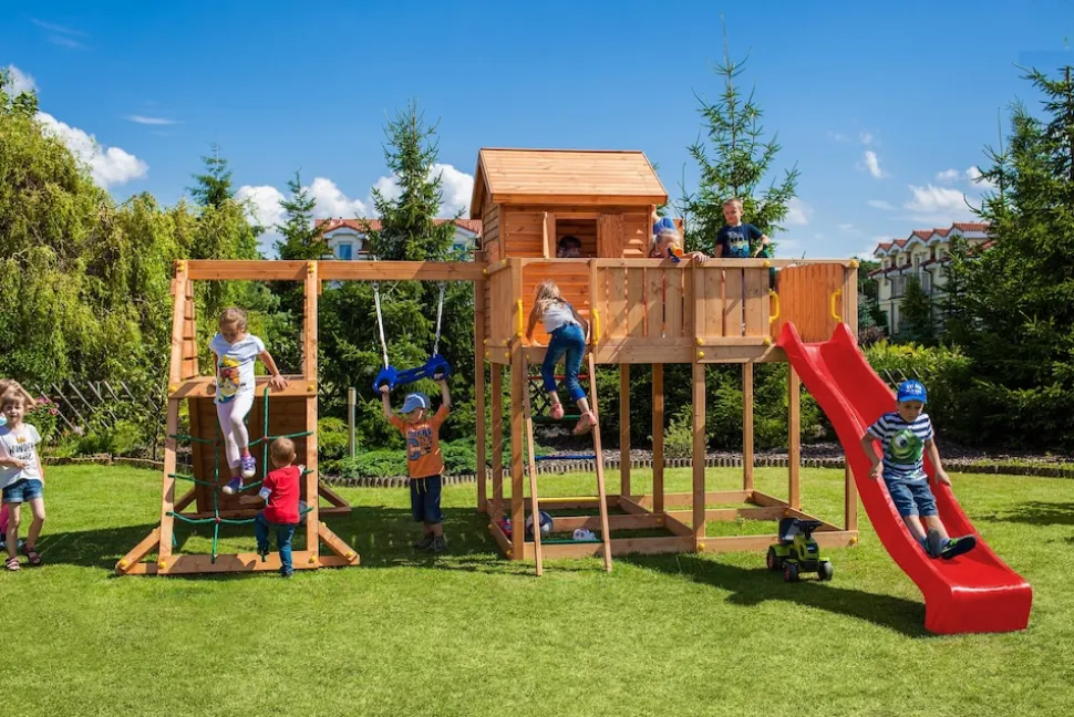 FUNGOO Spielturm Klettergerüst My_SPACE_XL in versch. Ausführungen Spielplatz Holzschaukel