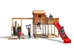 FUNGOO Spielturm Klettergerüst My_SPACE_XL in versch. Ausführungen Spielplatz Holzschaukel