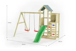 FUNGOO Spielturm Klettergerüst Chester mit Schaukel & Rutsche