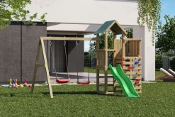 FUNGOO Spielturm Klettergerüst Chester mit Schaukel & Rutsche