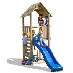 FUNGOO Spielturm Klettergerüst CAROL1 mit Rutsche und Kletterwand