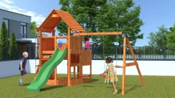 FUNGOO Spielturm Klettergerüst BIG LEADER MOVE RED