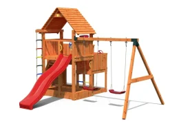 FUNGOO Spielturm Klettergerüst BIG LEADER MOVE RED