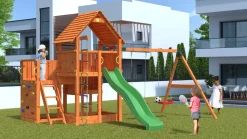 FUNGOO Spielturm Klettergerüst BIG LEADER MOVE RED