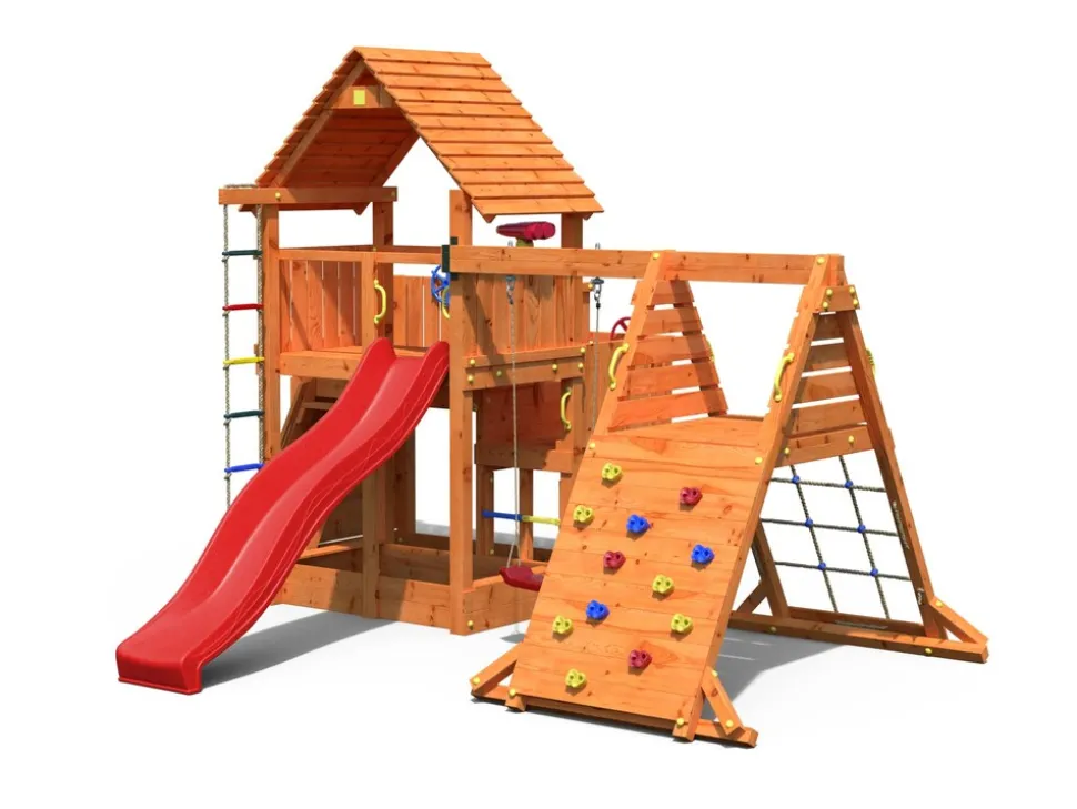FUNGOO Spielturm Klettergerüst BIG LEADER SPIDER RED