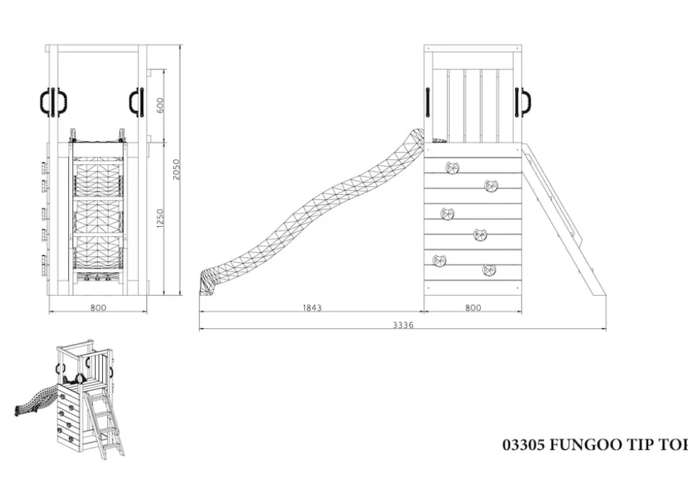 FUNGOO Spielturm Klettergerüst TIPTOP