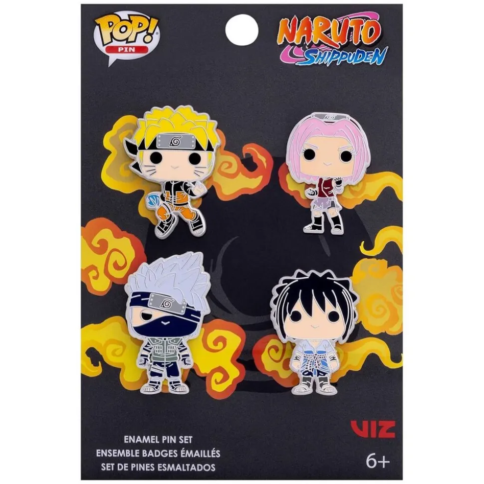 Funko FKNRPN0018 - Funko POP! - Naruto - Pin - Anstecker-Set, 4er-Pack