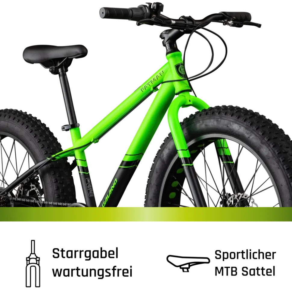 Galano Fatman 4.0 Jugendfahrrad ab 8 Jahre Jungen Mädchen 130 - 145 cm 24 Zoll Kinder Fahrrad Fatbike Mountainbike MTB Hardtail