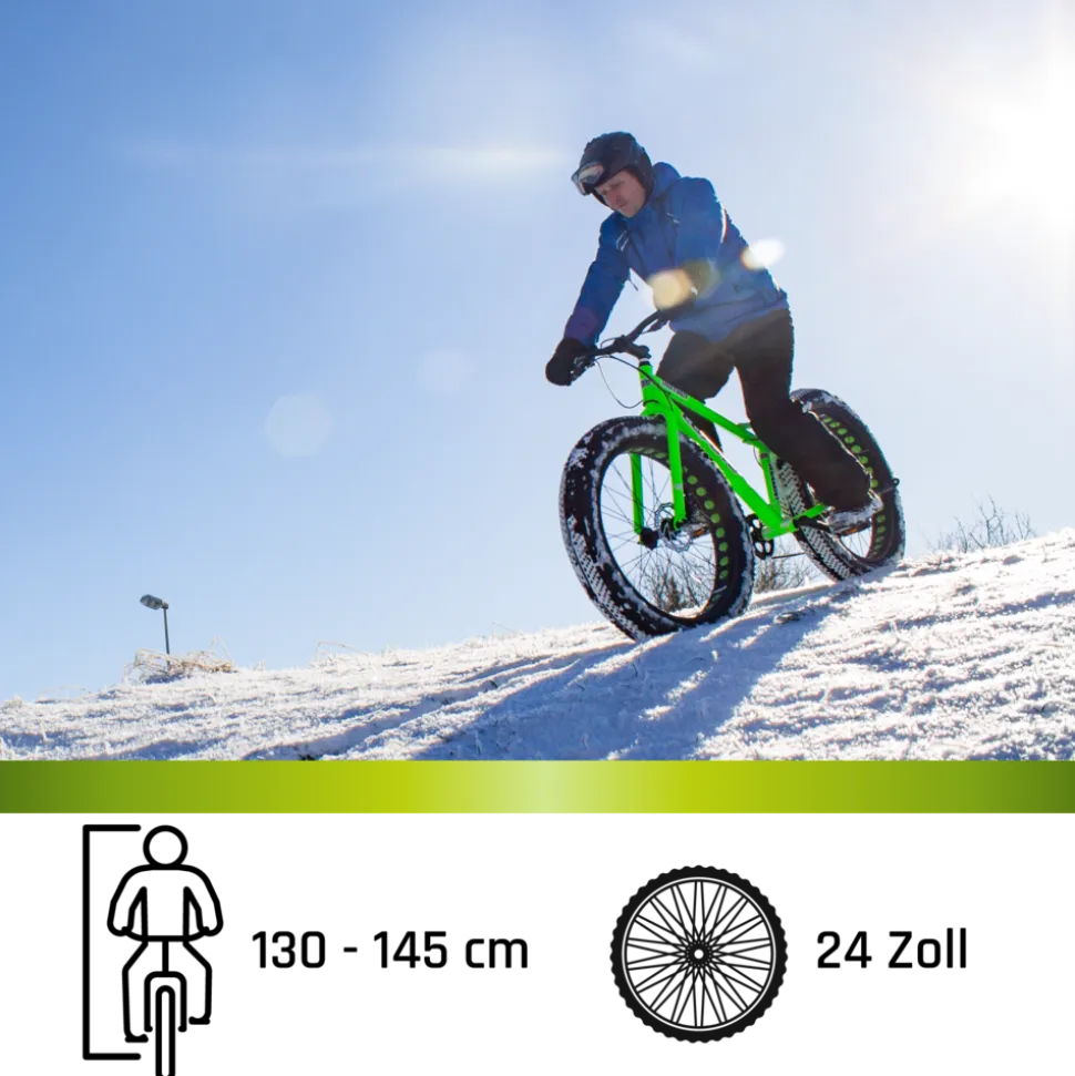 Galano Fatman 4.0 Jugendfahrrad ab 8 Jahre Jungen Mädchen 130 - 145 cm 24 Zoll Kinder Fahrrad Fatbike Mountainbike MTB Hardtail