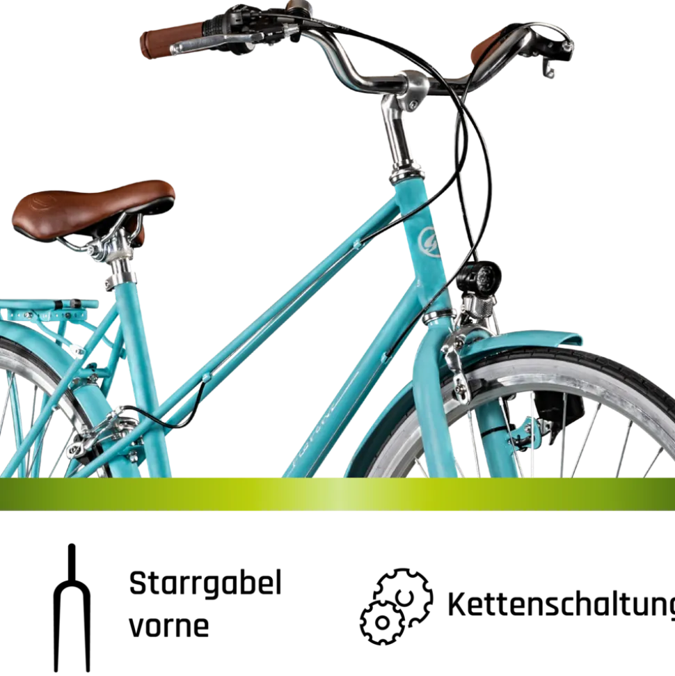 Galano Florenz Damenfahrrad 28 Zoll Stadtrad 155 - 185 cm Cityrad mit 6 Gängen retro Fahrrad Damen Cityfahrrad mit Felgenbremsen