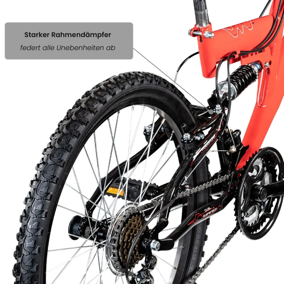 Galano FS180 Jugendfahrrad 24 Zoll Mountainbike 130 - 145 cm 18 Gänge Mädchen Jungen Fahrrad ab 8 Jahre MTB Fully Jugendrad V-Brakes