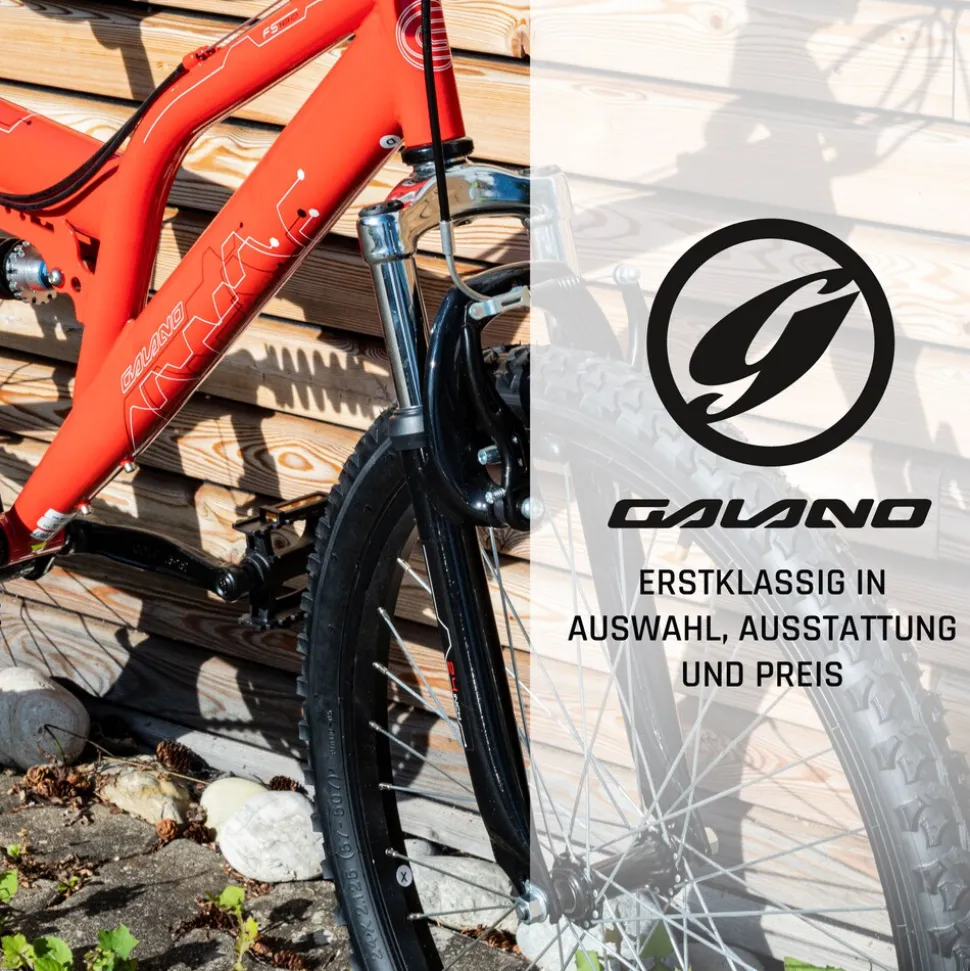 Galano FS180 Jugendfahrrad 24 Zoll Mountainbike 130 - 145 cm 18 Gänge Mädchen Jungen Fahrrad ab 8 Jahre MTB Fully Jugendrad V-Brakes