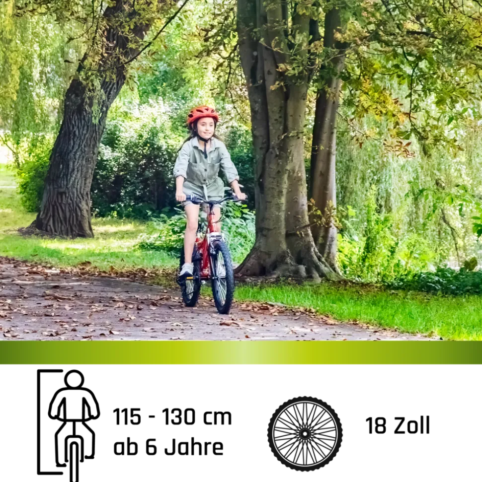 Galano FS180 Kinderfahrrad 6 Gang 18 Zoll ab 6 Jahre 115 - 130 cm Mountainbike Fully für Jungen und Mädchen MTB Fahrrad Fullybike
