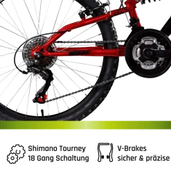 Galano FS240 Mountainbike Kinderfahrrad 24 Zoll Fahrrad 130 - 145 cm Fully ab 8 mit 18 Gängen Jugendfahrrad MTB