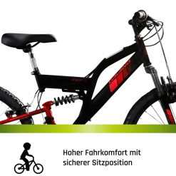 Galano FS240 Mountainbike Kinderfahrrad 24 Zoll Fahrrad 130 - 145 cm Fully ab 8 mit 18 Gängen Jugendfahrrad MTB