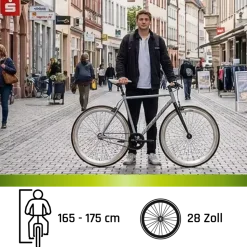 Galano GA301 Fitnessrad 28 Zoll 700c City Bike Stahlrahmen 3 Gang Nexus Rücktritt Fahrrad Urban Bike