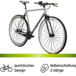 Galano GA301 Fitnessrad 28 Zoll 700c City Bike Stahlrahmen 3 Gang Nexus Rücktritt Fahrrad Urban Bike