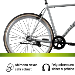 Galano GA301 Fitnessrad 28 Zoll 700c City Bike Stahlrahmen 3 Gang Nexus Rücktritt Fahrrad Urban Bike