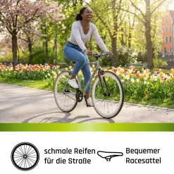 Galano GA301 Fitnessrad 28 Zoll 700c City Bike Stahlrahmen 3 Gang Nexus Rücktritt Fahrrad Urban Bike