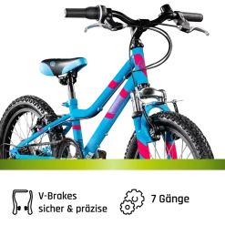 Galano GA20 Kinderfahrrad 18 Zoll 115 - 130 cm Mädchen Jungen Fahrrad ab 5 Jahre Mountainbike 7 Gänge MTB Hardtail Kinder Fahrrad