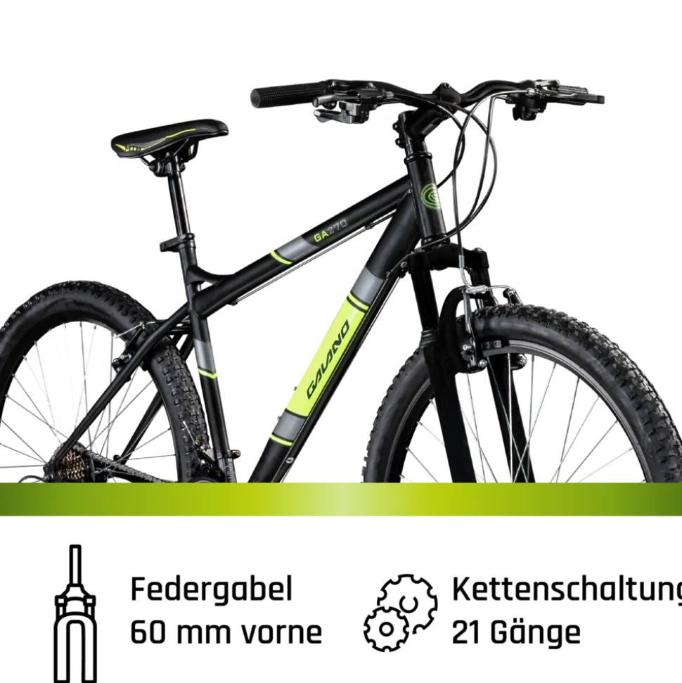 Galano GA270 Mountainbike 27,5 Zoll Fahrrad Hardtail MTB 21 Gänge Damen Herren 160 - 175 cm V-Brakes