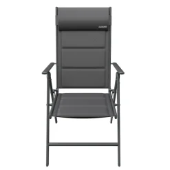 GARMIO® Gartenstuhl Balkonstuhl FLORENZ anthrazit, 7-fach verstellbar, klappbar, inkl. Nackenkissen, für Terrasse