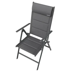 GARMIO® Gartenstuhl Balkonstuhl FLORENZ anthrazit, 7-fach verstellbar, klappbar, inkl. Nackenkissen, für Terrasse