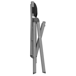 GARMIO® Gartenstuhl Balkonstuhl FLORENZ schwarz, 7-fach verstellbar, klappbar, inkl. Nackenkissen, für Terrasse