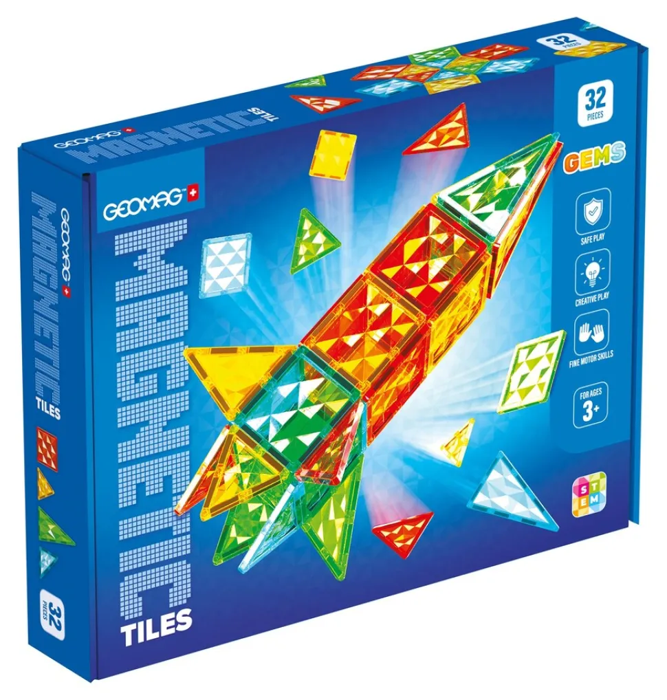 4105 Geomag Magnetic Tiles Gems Rocket 32