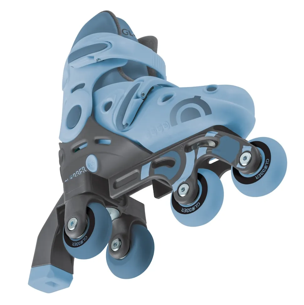 GLOBBER LEARNING SKATES 2in1 – Inline- und Quad-Skates Kinder, verstellbar Gr.26-29, ABEC 9, Rollengröße 48x24 mm, blau