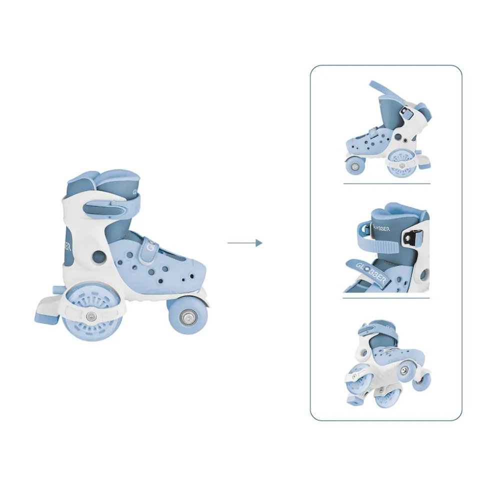 GLOBBER LEARNING SKATES – Quad-Skates für Kinder, verstellbar Gr.26-29, ABEC 9, blau