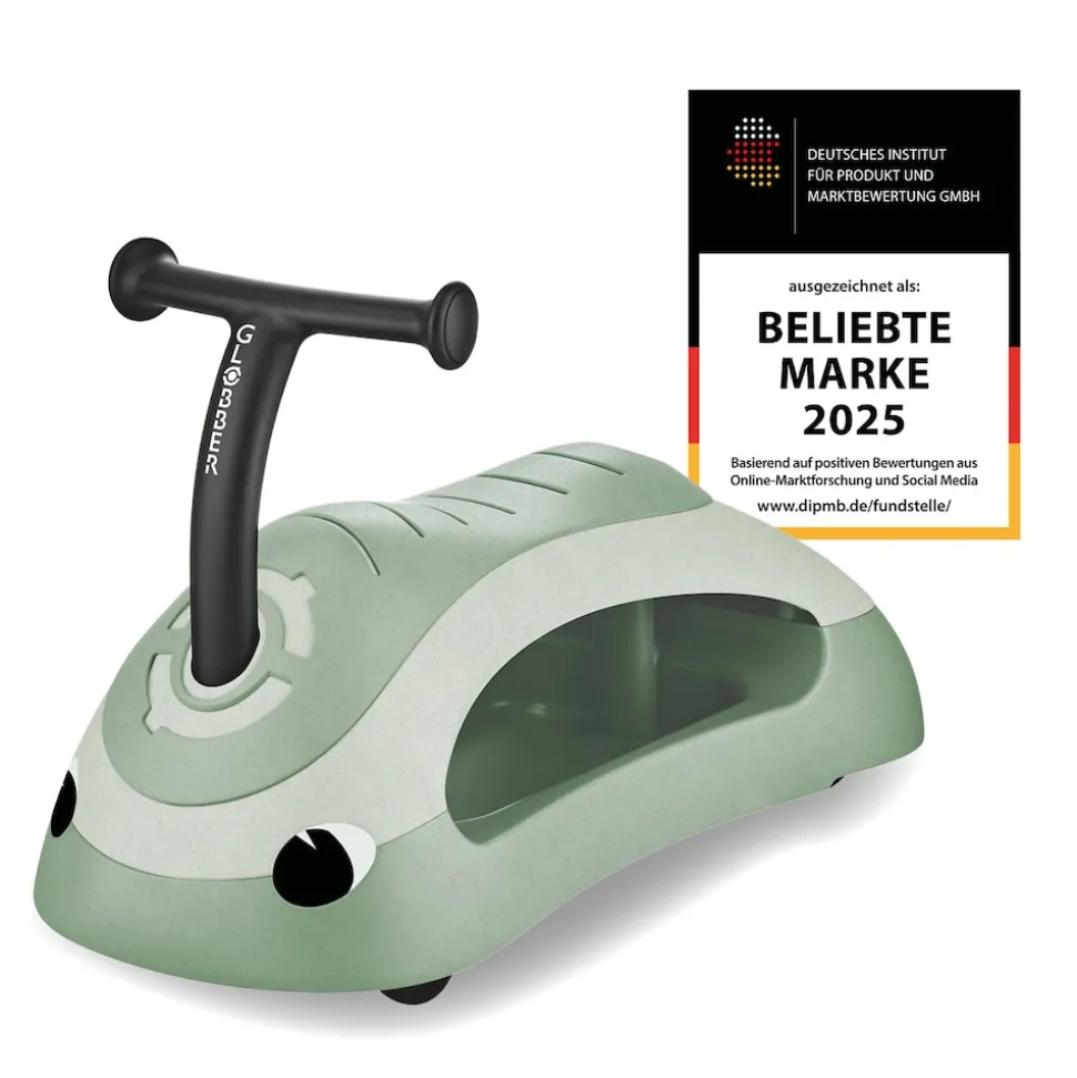 GLOBBER WALK N' ROLL 2in1 ECO – Lauflernwagen, Schiebeauto, Rutschauto, werkzeugloser Umbau, kippsicher, pistazie