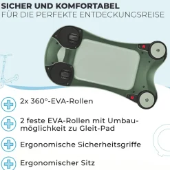 GLOBBER WALK N' ROLL 2in1 ECO – Lauflernwagen, Schiebeauto, Rutschauto, werkzeugloser Umbau, kippsicher, pistazie