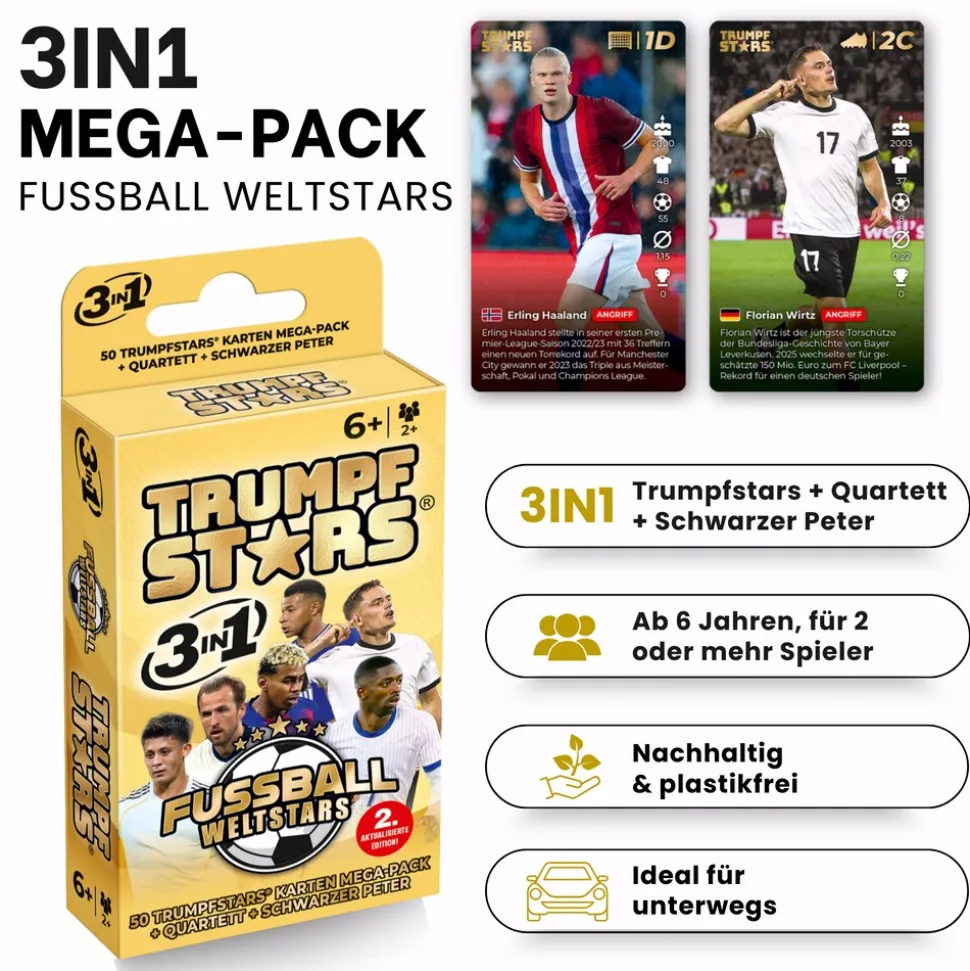 Gomazing Fußball Spiele Set Quizspiel und Trumpfstars Kartenspiel