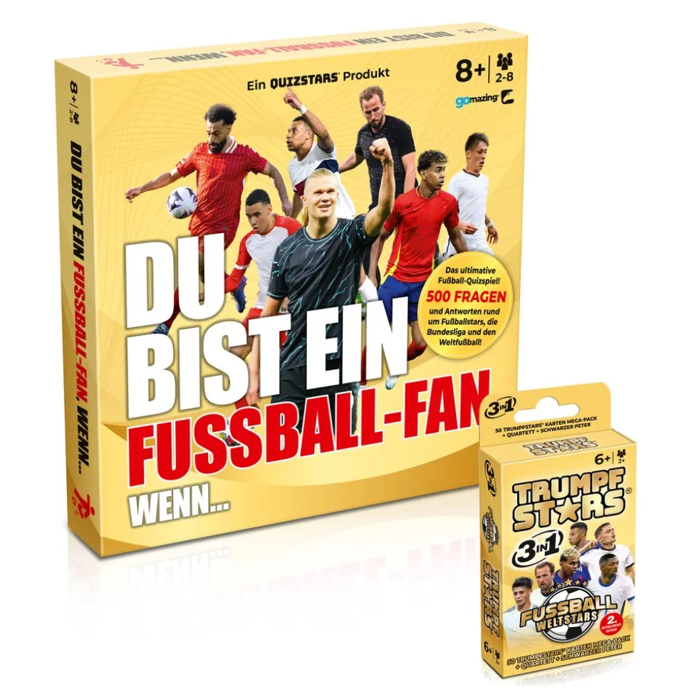 Gomazing Fußball Spiele Set Quizspiel und Trumpfstars Kartenspiel