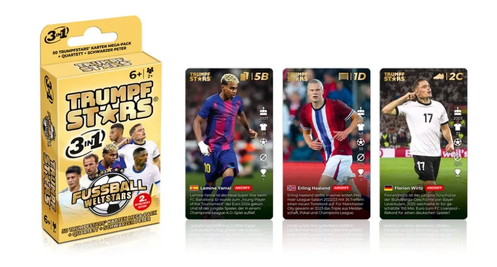 Gomazing Fußball Spiele Set Quizspiel und Trumpfstars Kartenspiel