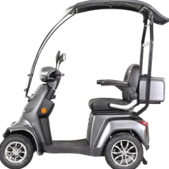GreenStreet Elektromobil E-Mover Deluxe 1000 W 20 km/h dunkelgrau inkl. Topcase und Dach