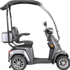 GreenStreet Elektromobil E-Mover Deluxe 1000 W 20 km/h dunkelgrau inkl. Topcase und Dach